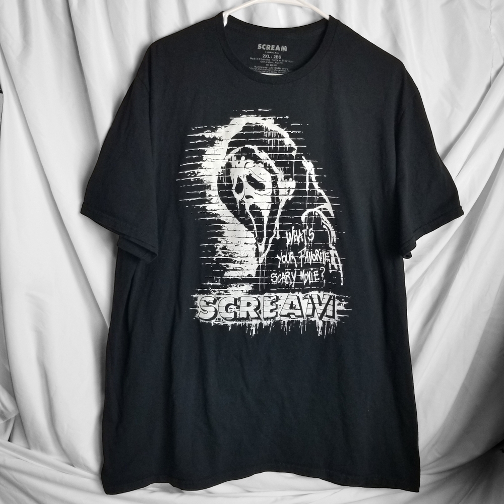 Scream Ghostface Graphic Cotton Tee With Short Sleeves